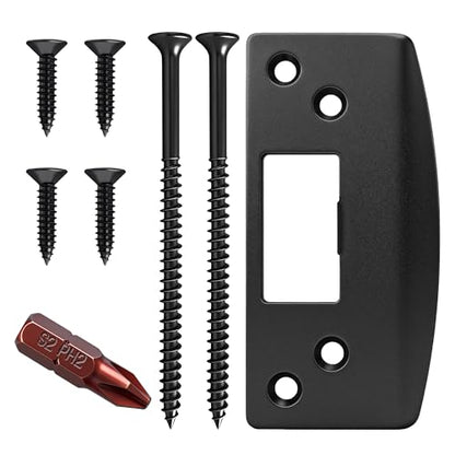 Extra Large Door Strike Plate, Adjustable Door Strike Plate, Large-Hole Reinforced Door Bolt Guide Plate, Applicable for Doors That Cannot Close Completely, Concealing Door Frame Imperfections