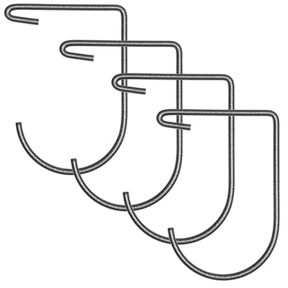 Heavy-Duty Overhead Storage Rack + Wall Mount Shelving Hooks – 4-Pack Steel Storage Hooks for Bikes, Ladders, Tools & Gear – Fits Overhead Racks & Shelving (Powder Coated) - color: Gray
