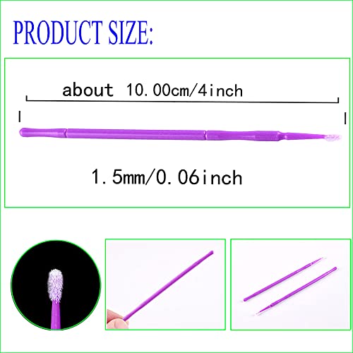 100 Pcs Touch Up Paint Brushes, Repair Paint Brushes，for Automotive Paint chip Repair, Clearance Cleaning,Be Applicable to fine Operation and Other Details.（1.5mm& Purple）