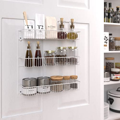 ClosetMaid 3-Tier Hanging Wall Mounted Metal Rack for Spices, Shelf Storage, Pantry Organization, Laundry, Kitchen, Bathroom, White, 8022 (Pack of 2) - size: 18-Inch Wide (Pack of 2), style: 3-Tier