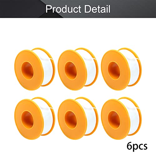 Othmro 6Pcs PTFE Industrial Sealant Tape 0.78inch Width, 7.87mil Thick, 787inch Length Plumbing Tape Pipe Tape PTFE Pipe Sealant Tape Industrial Thread Sealants Teflon Tape for Plumbers White Orange