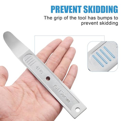 4140 Pry Tool,Pry Bar Trim Removal Tool,Pocket Pry Bar,Automotive Trim Removal Tool Kit,Aircraft Trim Removal Pry Tool,Interior and Exterior Trim Removal Kit for Planes - size: silver 2pcs