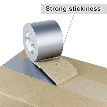 BOMEI PACK Silver Sticky Duct Tape Heavy Duty Strong Industrial Color Duct Tape 3.6inch x 72yds for Packing and Repairing 1 Pack - color: Silver
