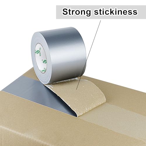 BOMEI PACK Silver Sticky Duct Tape Heavy Duty Strong Industrial Color Duct Tape 3.6inch x 72yds for Packing and Repairing 1 Pack - color: Silver