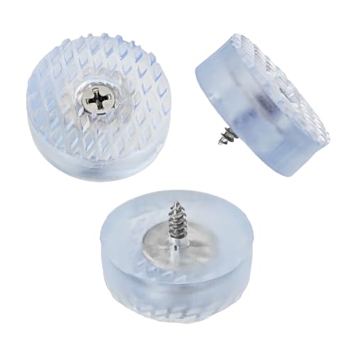 16PCS 1.2” Transparent Round Furniture Pads, Non-Slip Heavy Duty Screw-on Furniture Feet, Noise-Canceling Silicone Sliders for Table Desk Chair Sofa Legs - size: 1.2"