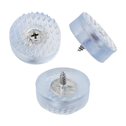 16PCS 1.2” Transparent Round Furniture Pads, Non-Slip Heavy Duty Screw-on Furniture Feet, Noise-Canceling Silicone Sliders for Table Desk Chair Sofa Legs - size: 1.2"