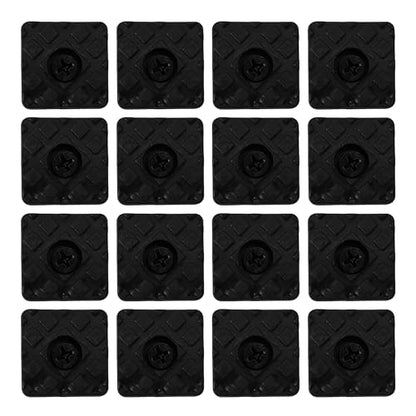 16PCS 22x22mm Black Square Furniture Pads, Non-Slip Heavy Duty Screw-on Furniture Feet, Noise-Canceling Rubber Sliders for Table Desk Chair Sofa Legs