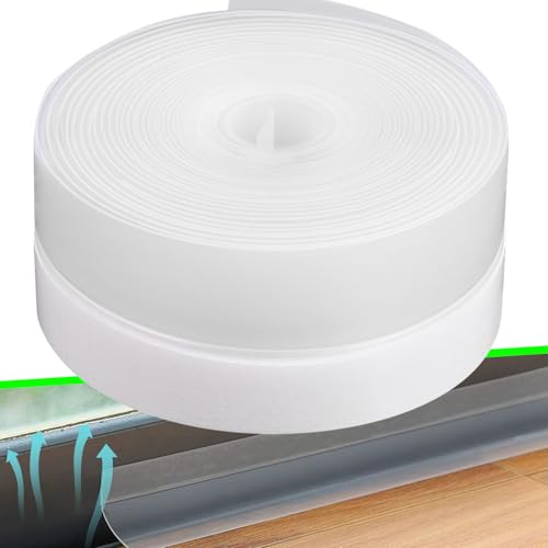 Weather Stripping Door Seal Strip 33 Feet Strip Bottom Draft Insulation Stopper Weatherproof Soundproof for Door Frame or Window Sealer Bathroom Shower Glass Gaps - size: 35MM*33 FT