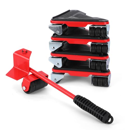 2026 Upgraded Furniture Sliders Lift Mover Tool Set, Heavy Duty 880lbs Appliance Dolly Lifter Tool for Men with 360 Degree Swivel Wheels & Adjustable Height Lever for Sofa Bed Appliance Moving Gliders