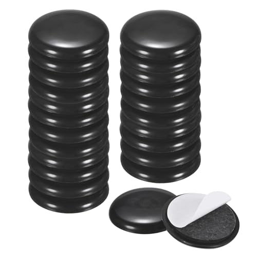 M METERXITY 24-Pack Furniture Sliders, 1.5" Diameter EVA Foam Felt Pad Self-Adhesive Mover Glides for Carpet/Chair/Tables, Furniture Round Pads Floor Protectors [Black] - size: 1.5"