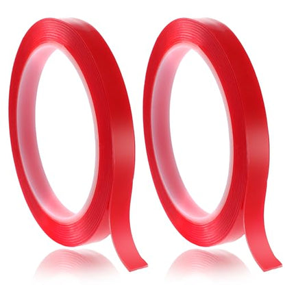 2 Rolls Nail Art Tape, 98FT Double Sided Tape Nails, Waterproof Removable Traceless Clear Mounting Tape, Press on Nail Supplies for Nail Tips Colors Designs Showcase