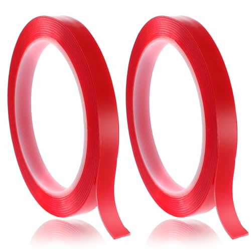 2 Rolls Nail Art Tape, 98FT Double Sided Tape Nails, Waterproof Removable Traceless Clear Mounting Tape, Press on Nail Supplies for Nail Tips Colors Designs Showcase