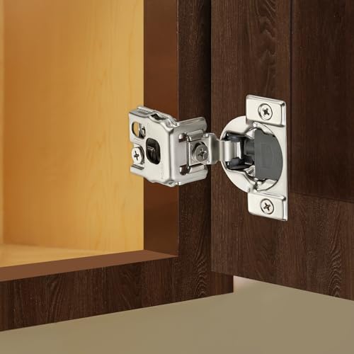 10 Pack (5 Pairs) 1-5/16" Overlay Soft Close Cabinet Hinges, Satin Nickel Stainless Steel Concealed Hinges with 3D Self-Closing for Face Frame Doors & Kitchens - size: 1-5/16 inch Overlay
