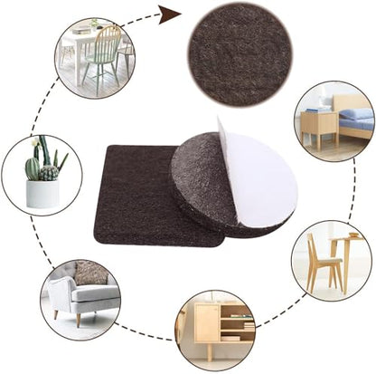 Yelanon Felt Furniture Pads -56 Pcs(1+2)” Premium Felt Pads for Chair Legs Furniture, Floor Protectors for Hardwood Floors,Brown - size: 56 pcs 1" & 2" Mixed Brown