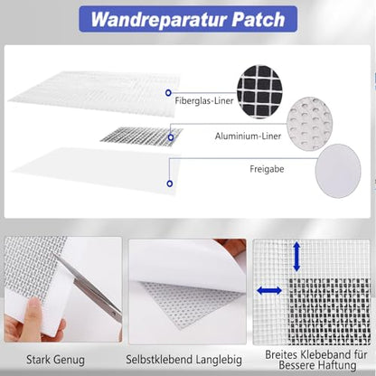 SEISSO Drywall Repair Kit, Wall Mending Agent*3(100g), Wall Patch*4, Scraper and Sandpaper*2, Wall Repair Paste Kit for Wall Cracks, Graffiti, Whitewall Hole Filler and Plaster Dent Repair - color: 3pcs wall paste