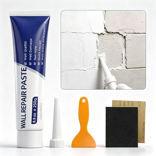 Drywal Repair Kit，Drywall Patch Repair Kit with Scraper | Instant Wall Hole Filler & Crack Repair Paste | Quick Fix Sol for Drywall, Tile Gaps, Nail Holes & Small Damage | Drywall Repair Kit