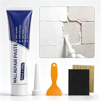 Drywal Repair Kit，Drywall Patch Repair Kit with Scraper | Instant Wall Hole Filler & Crack Repair Paste | Quick Fix Sol for Drywall, Tile Gaps, Nail Holes & Small Damage | Drywall Repair Kit