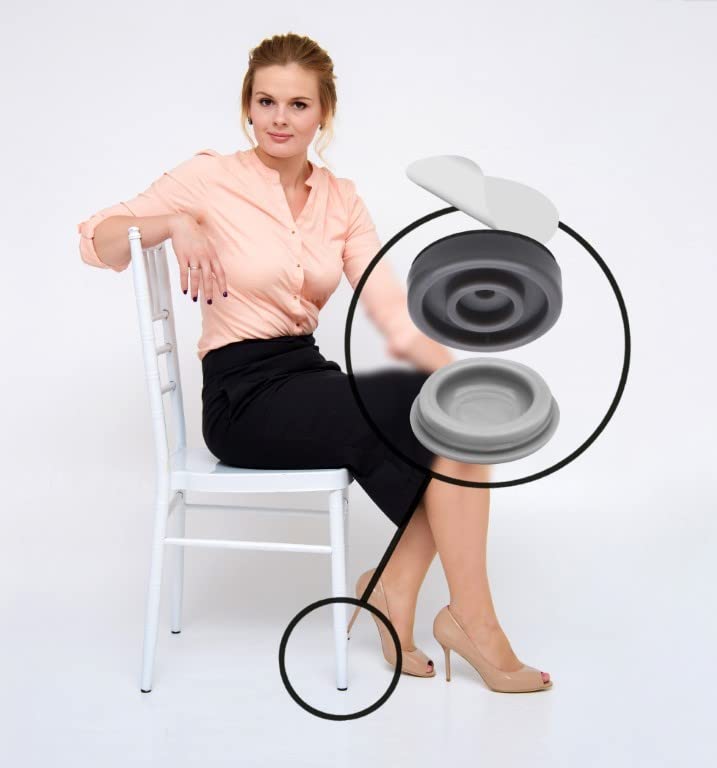 GorillaGlides CB193 3/4 Inch Chair Glides/Furniture Feet Floor Protectors (Set of 16 Sliders) Self-Adhesive Screw-On Glides for Sliding on Hard Surface Flooring and Low-Pile Carpet, Round - size: 3/4 Inch - 16 Pack