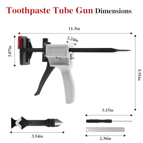 2026 New Toothpaste Tube Gun,Toothpaste Tube Glue Gun Squeezing Machine,Silicone Caulk Guns,Toothpastes Guns Dispenser,for DIY Projects,Caulking Sealant,Silicone Glue(White)