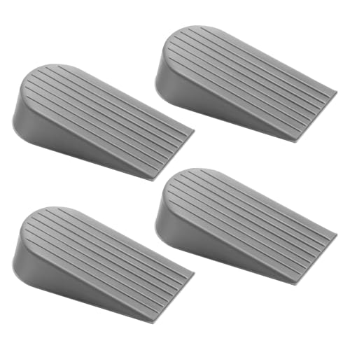4 Pack Grey Extra Large Door Stopper, High 1.9 inches Big, Prevents Door Gaps & Lock-Outs, Heavy Duty, Sturdy Rubber Stop Wedge - color: Gray, size: Big 4 Pack