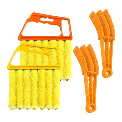 4 PCS Blind Cleaner Duster Tool, 7 Finger Handheld Window Shutters Duster with 3 Arm Cleaner Brush, Washable Mini Blinds Dust Cleaning Tools for Car Air Conditioner Vent - color: 4 Pcs