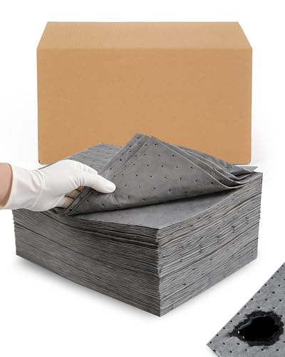 100 Pack 15"x19.7" Oil Absorbent Mat Pad New Upgrade | Heavy-Duty Absorption for Oil, Coolant & Liquids | Use in Home Garage, Workshop, Workbench & Under Sink | Spill Pads - size: 15x19.7 Inch
