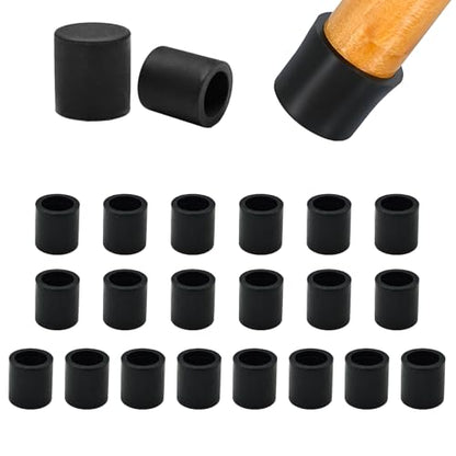 EASYEAH 1/2" (11.7mm) Silicone Chair Leg Floor Protectors, Rubber Chair Leg Caps, Non-Slip Furniture Pads Round Chair Feet Covers End Caps for Hardwood Floors, Patio & Table Foots, Black (20PCS) - size: Fit:0.47"-0.51"