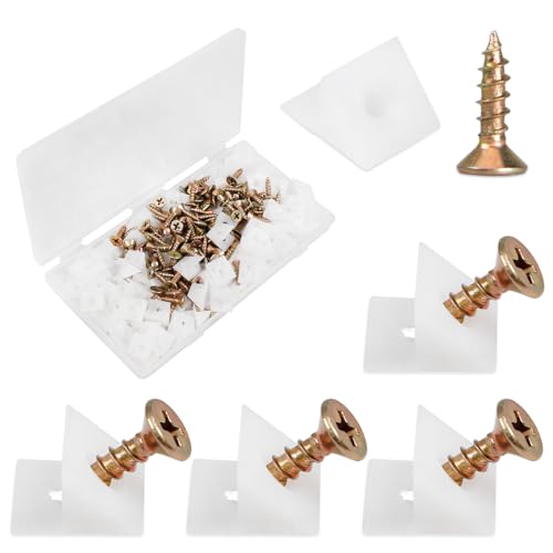 120Pcs Drawer Bottom Support Brackets,Plastic Angle Code Bracket Fasteners,Fixing Mending Wedges,Drawer Reinforcement Repair Kit for Furniture Sagging Drawer (White 2) - color: White 2