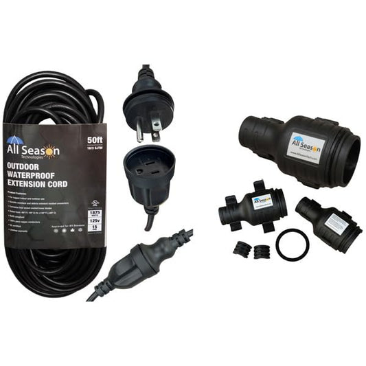 50FT All Season Outdoor Weatherproof Extension Cord for Home, Construction Sites, Industrial, Commercial, Holidays and More (AST16-50BL)