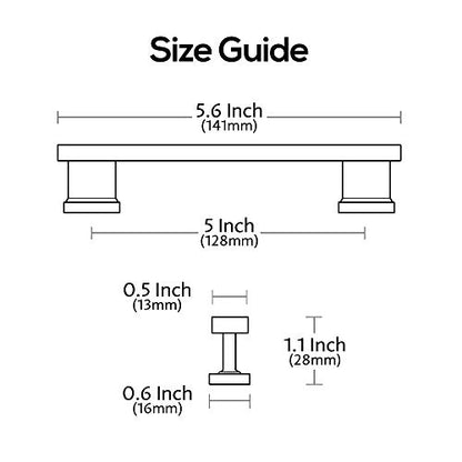Alzassbg 10 Pack Brushed Brass Cabinet Pulls, 5 Inch(128mm) Hole Centers Gold Kitchen Cabinet Handles for Cabinets and Drawers AL3061BB - color: Brushed Brass, size: 5" Hole Center