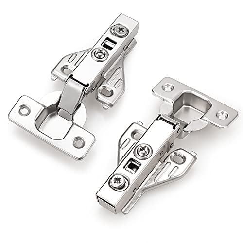 Probrico (2 Pair/4 Pack Full Overlay Soft Closing Clip On Face Frame Mounting Cabinet Hinges, 105 Degree Self Closing Kitchen Cupboard Door Hinges