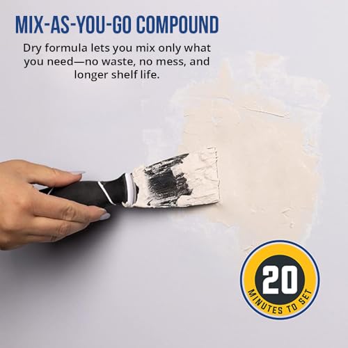 Drywall Repair Kit by SD Home, Fix Large Holes Fast, Wall Plate, 2 Patch Dry Compound Bags, Sanding Block & Trowel, Perfect Drywall Hole Patch Solution, Quick & Easy Filler, Wall Putty, Spackle Paste - style: Drywall Repair Kit