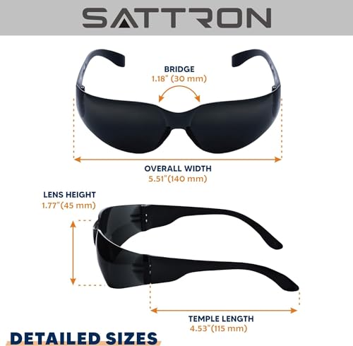 3 Pack of Tinted Safety Glasses, Scratch & Impact Resistant Protective Eyewear, Dark Lenses for UV Protection - color: 3pack Black Tinted Lens