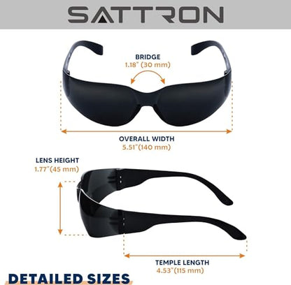 3 Pack of Tinted Safety Glasses, Scratch & Impact Resistant Protective Eyewear, Dark Lenses for UV Protection - color: 3pack Black Tinted Lens