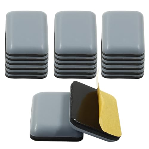 Bivethoi 20 Pcs Furniture Glide Rectangle, Self-Adhesive Sliders Pads Magic Sliders Floor Protectors Sofa Glides for Wood，Ceramic，Tile Floor(25 * 35mm) - size: 1-3/8" x 1", Rectangular