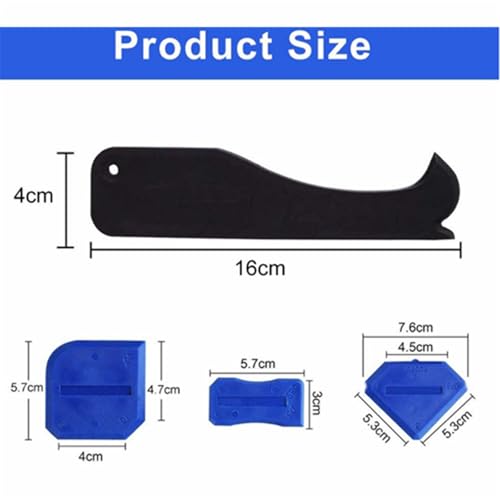 Tyenaza 5 in 1 Caulking Tool Set, Multifunctional Shovel Angle Scraper Silicone Sealant Finishing Tool