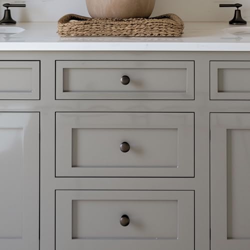 HESTIA HARDWARE 10 Pack | Antique Pewter Cabinet Pulls and Knobs | 1.15 Inch (29mm) Round Silver Knobs for Cabinets and Bathroom Drawers (Z5.10.B) - color: Antique Silver
