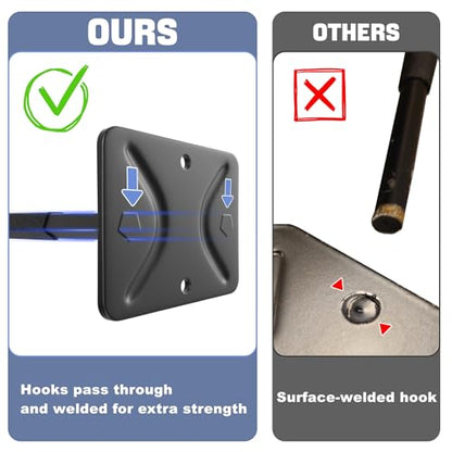 WALMANN Wall Mounted Garage Hooks, Heavy Duty 12-inch Tool Hooks for Hanging, Tool Hangers for Car Tires, Ladders, Folding Chairs, Strollers, Garden Tools (Pack of 4) - style: Pack of 4