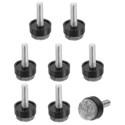 uxcell 12 Pcs Adjustable Furniture Leg Levelers, M6 x 0.8" x 0.8" Threaded Screw-in Leveling Feet Pad Floor Protector for Tables Cabinets Chairs Sofa Outdoor Furniture Feet, Black - size: M6 x 0.8" x 0.8"