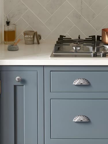 Brushed Nickel Cabinet Cup Pulls 3" Hole Center 10 Pack Silver Drawer Pulls Kitchen Hardware Cabinet Handles Dresser Handles Knobs - color: Brushed Nickel, size: 3"(76mm) Hole Center