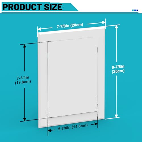 Self-Adhesive Access Panel, 6" x 8" Access Door, Plastic Wall Access Panel for Ceiling, Attic, Cabinet, Wall Hole Cover for Plumbing, Electrical Cables, Wiring, Easy to Install, White