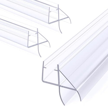 Yecaye 3 Pack 39" Frameless Shower Door Bottom Seal, 3/8" (10mm) Glass Seal Strip, Shower Door Sweep with Drip Rail, Stop Leaks and Create a Water Barrier - style: New Bottom-3/8"x39"