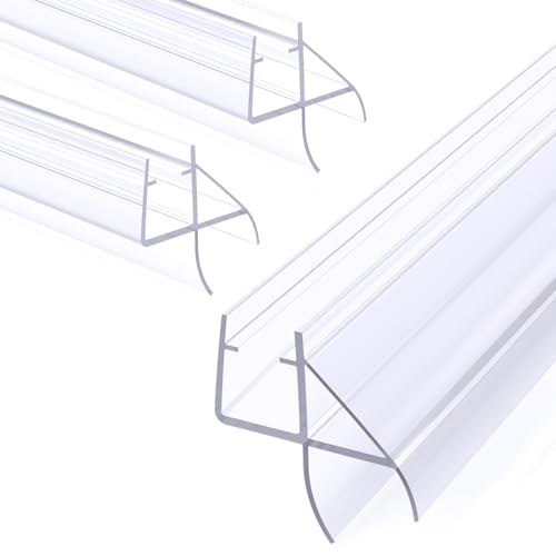Yecaye 3 Pack 39" Frameless Shower Door Bottom Seal, 3/8" (10mm) Glass Seal Strip, Shower Door Sweep with Drip Rail, Stop Leaks and Create a Water Barrier - style: New Bottom-3/8"x39"