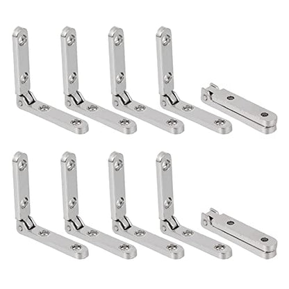 10 Pcs 90 Degree Hinges Wooden Box Gift Wine Jewellery Box Chest Case Hinge Cabinet Hardware with Screws (Silver) - color: Silver
