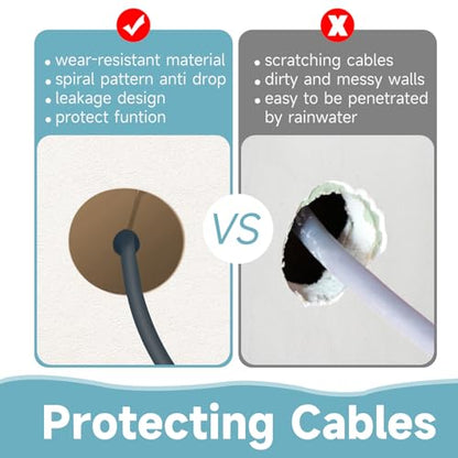 2 Pcs Starlink Cable Routing Kit for 1 Inch Wall Hole, Brown Silicone Wall Grommet for Ethernet Cable, Perforated Cable Punch Grommet, Starlink Accessories