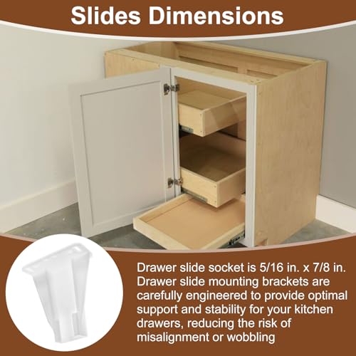 Drawer Side Track Brackets R 7240 for Prime-Line, Adjustable Track Socket, for Rear Drawer Track Socket Repair - size: R 7240