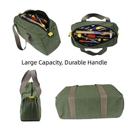 20 Inch Wide Mouth Tool Bag, Heavy Duty Canvas Tool Storage Bag for Men, Large Capacity Tool Tote Bag for Electricians, Power Tool Organizer Pouch - size: 20 Inch