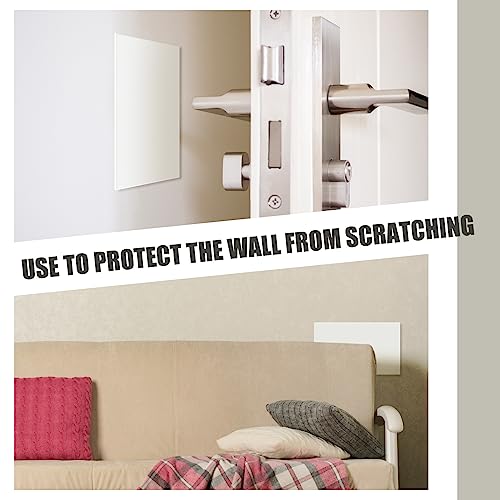 Frienda 10 Pcs Self Adhesive Rubber Wall Outlet Cover Plate Standard 5x3 Inch Screwless Blank Wall Plate Safe Decorative Patch Hole Cover for Drywall, Electrical Switch, White