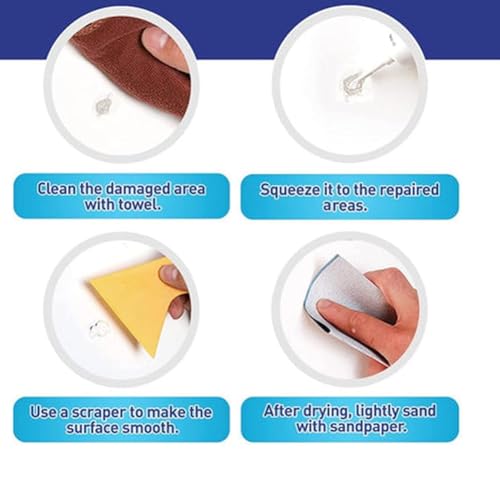 Wall Repair Kit,Best Wall Repair Kit with Scraper,Quick-Dry Drywall Patch Repair Kit,Wall Spackle Paste Mending Agent,Easy to Fill Holes,Crack,Scratch Fix,Pits (1)