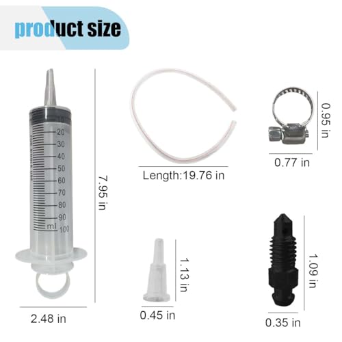 Brake Bleeder Kit, Motorcycle Brake Clutch Bleeder Tool with 100ML Syringe 50cm Hose, Hydraulic Disc Motorbike Scooter Oil Fluid Extractor Brake Bleeding Kit, Universal Brake Fluid Bleeder Kit
